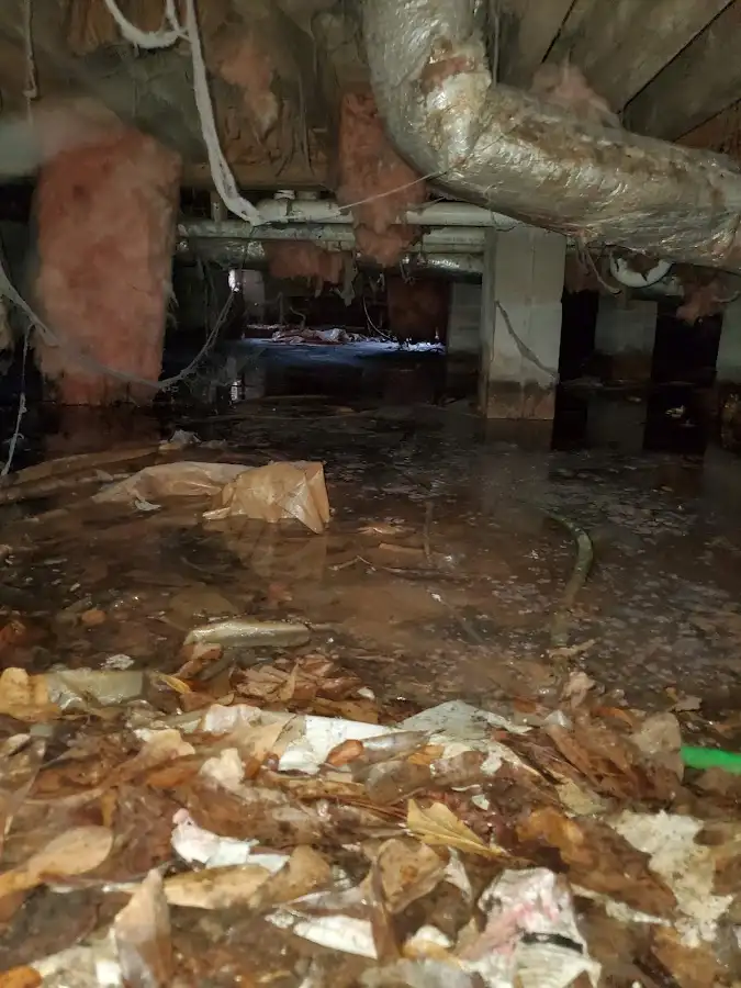 Crawl space flood assessment for Commercial Water Damage Restoration in Roxbury